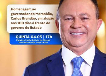 Câmara homenageia hoje o governador Carlos Brandão pelos 100 dias de governo.